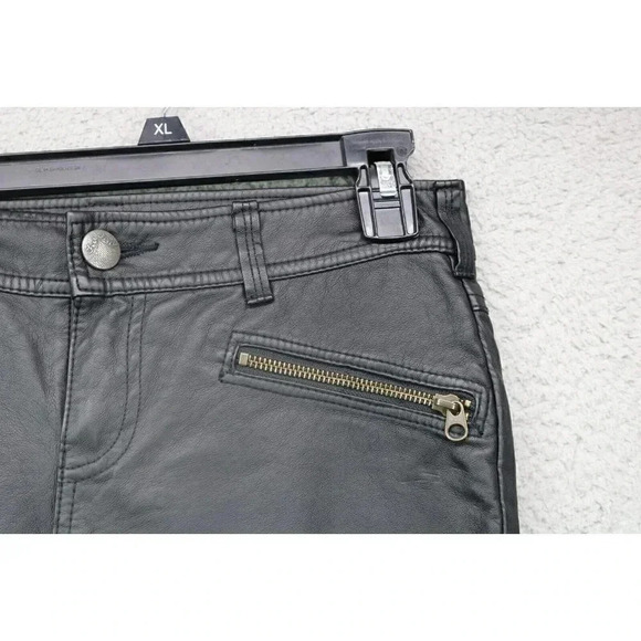 Free People Women's Faux Leather Biker Style Pants-Size 2-Pockets-Skinny Jeans - Picture 7 of 8